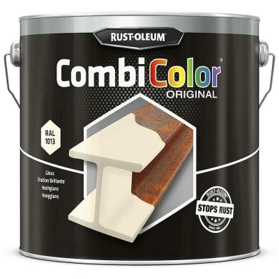 Afbeelding van rust oleum combicolor hoogglans ral 1013 parelwit 2.5 ltr
