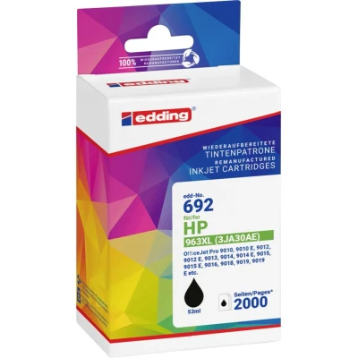 Afbeelding van Edding Inktcartridge vervangt HP 963XL, 3JA30AE Compatibel Zwart EDD 692 18