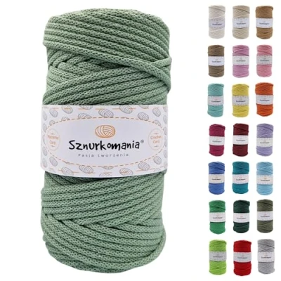 Afbeelding van Netuno katoenen garen, 5 mm, 100 m, 46 kleuren, saliekleur, macramégaren, gevlochten koord, mm met kern, macramé haakkoord,