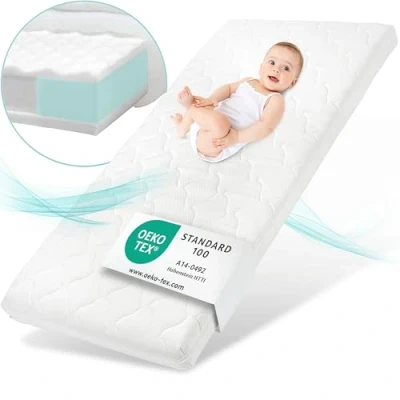 Afbeelding van Sun Garden Kinderbedmatras 60x120 x10 cm I Oeko Tex 100 gecertificeerd Optimaal babymatras voor kinderbedje of campingbed Tijk tot 60 C wasbaar BALELU Editie