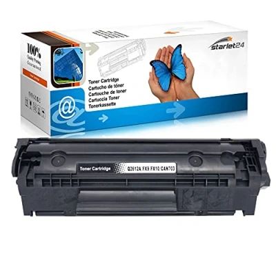 Afbeelding van Starlet24 1 x 12A Q2612a toner, compatibel met HP voor Laserjet 1010 1012 1015 1018 1020 1022 1022n 1022nw 3015 3020 3030 305000 3052. 3055 M1005 M1319 M1319f, zwart