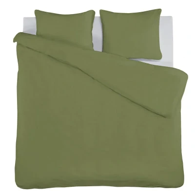 Afbeelding van Dekbedovertrek iSeng Uni Groen Percal 200 x / 220 cm 2 Persoons