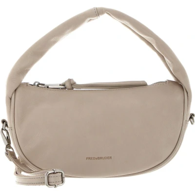 Afbeelding van FREDsBRUDER Leren Schoudertas Bobonia Midi Hobo Bag Marble Beige