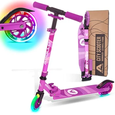 Afbeelding van Apollo Moonracer LED Step City Kinderscooter met Vering Inklapbare voor Kinderen Scooter vanaf 4 Jaar Sportieve Verstelbaar, Perfect als