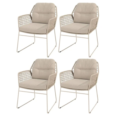 Afbeelding van Albano dining tuinstoel latte Taste 4SO set van 4