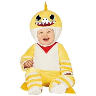 Afbeelding van FIESTAS GUIRCA Little Shark kostuum geel 18 24 mutsen, maskers en feestaccessoires, meerkleurig (GUI76045)