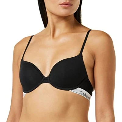 Afbeelding van Calvin Klein dames Modern T shirt bh met logoband in de kleur Zwart, maat: C70