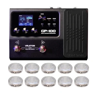 Afbeelding van Valeton gitaar pedaal multi effecten processor met expressie basversterker modellering IR kasten simulatie meertalige stereo OTG USB audio interface voetschakelaar toppers GP 100