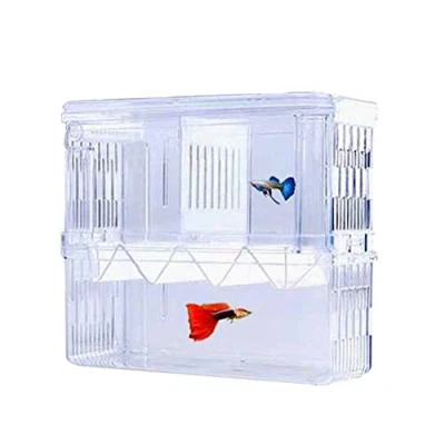 Afbeelding van Tiberham Vis fokdoos, Acryl Drijvende Broederij Isolatie Doos, Dubbellaags Fry Broeden Incubator Fokkerij Val, Aquarium Tank Ouderschap Container Divider met Zuig Cups_L