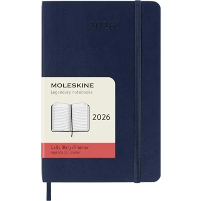 Afbeelding van Moleskine 12 Maanden Agenda 2026 Dagelijks Pocket Zachte Kaft Saffier Blauw
