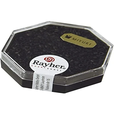 Afbeelding van RAYHER 14751576 Delica Rocailles, 2,2 mm diameter, metallic mat, zwart