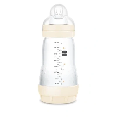 Afbeelding van MAM Easy Start Anti Colic A122 Gepatenteerde fles met zuignap 2 van SkinsoftTM Ultra Soft siliconen voor baby&#039;s vanaf maanden, 260 ml neutraal, zelfsteriliseerbaar in 3 minuten