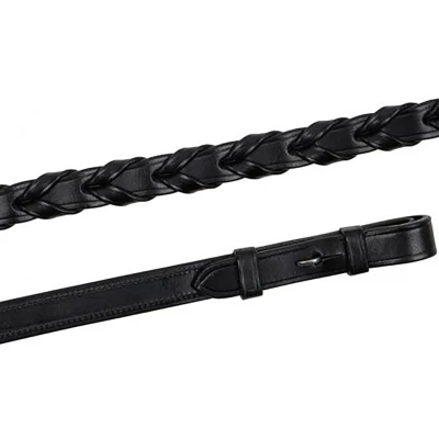 Afbeelding van Montar Teugels Laced deco fr/h Leer Zwart Full