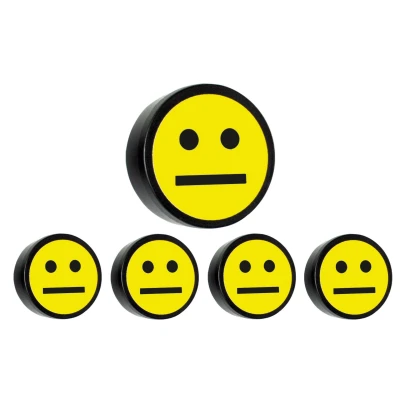 Afbeelding van Magneet smiley 35mm geel