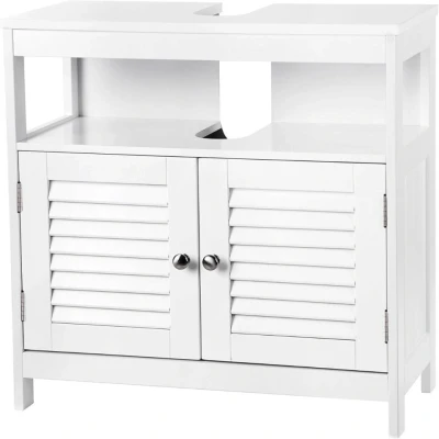 Afbeelding van Parya Home Wastafelonderkast Badkamerkast 2 Deuren Hout Wit