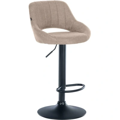 Afbeelding van CLP Barkruk Milet Frame Zwart Stof Taupe