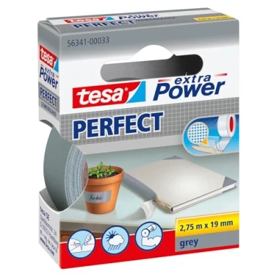 Afbeelding van Tesa extra Power Perfect, ft 19 mm x 2,75 m, grijs textieltape