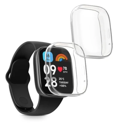 Afbeelding van kwmobile 2x smartwatch hoes geschikt voor Xiaomi Redmi Watch 3 Active hoesje Siliconen sporthorloge cover Activity tracker case in transparant