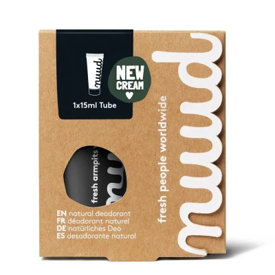 Afbeelding van NUUD Starter Pack nieuwe formule natuurlijke veganistische crème deodorant tegen zweetgeur cosmetica zonder aluminium, alcohol, chemicaliën en dierproeven voldoende 6 weken (15 ml)