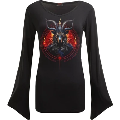 Afbeelding van Spiral Baphomet Longsleeve top M Zwart