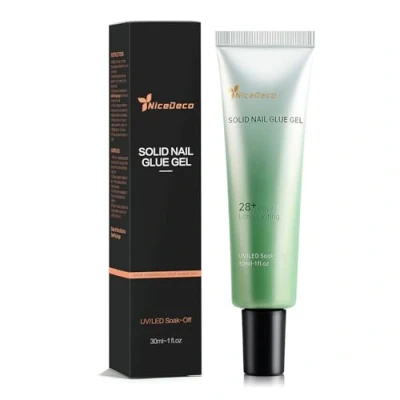 Afbeelding van Nicedeco Solid Nail Glue Gel 30ML 4 in 1 Nagellijm voor Press On Nail, Nep nagels 3D Arts UV/LED Soft