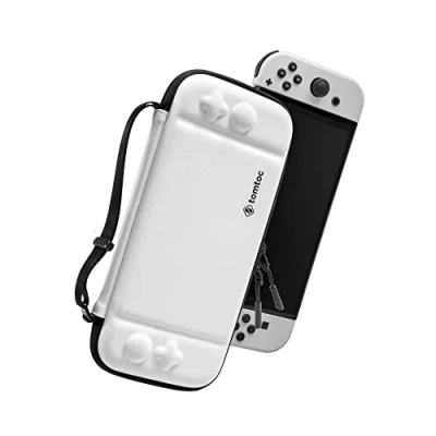 Afbeelding van tomtoc Slim Case Hoesje voor Nintendo Switch / OLED Model, Ultra dunne, slanke, lichtgewicht harde schaal, All round bescherming draagtas Console en 10 games, Eva beschermhoes