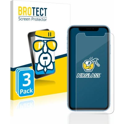 Afbeelding van BROTECT Screenprotector voor Apple iPhone XR / 11 Folie Beschermfolie Beschermglas transparant (3 Stuks)