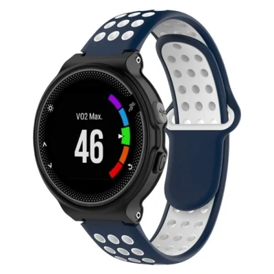 Afbeelding van Siliconen sportbandje Blauw + wit Garmin Forerunner 220 / 230 235 620 630 735 (XT)