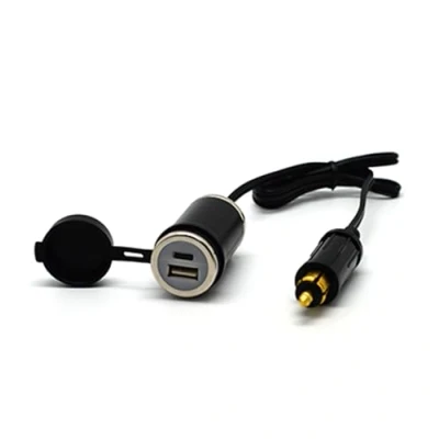 Afbeelding van 36W PD USB C en QC 3.0 Motorfiets DIN (Hella) oplader (kabelverlenging)