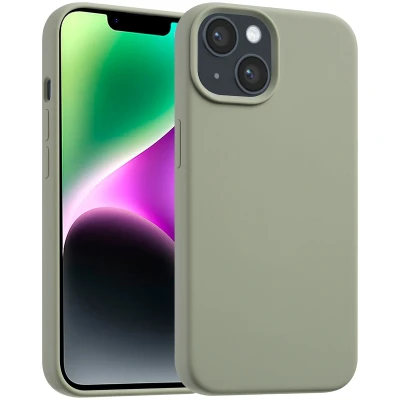 Afbeelding van Apple iPhone 14 MagSafe Hoesje Siliconen en TPU (zacht) Accezz Softcase/Backcover Lichtgroen Telefoonhoesje Black Friday Deals