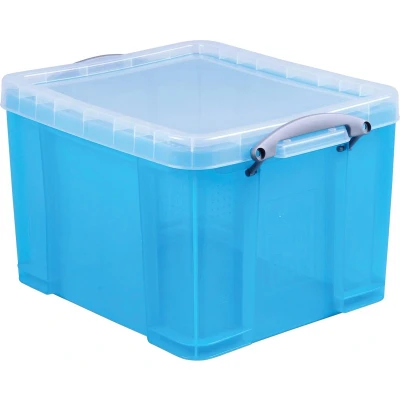 Afbeelding van 6x Really Useful Box opbergdoos 35 liter, transparant helblauw