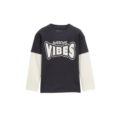Afbeelding van TOM Tailor Langarm Longsleeve voor kinderen, Maat: 92/98, Coal grey