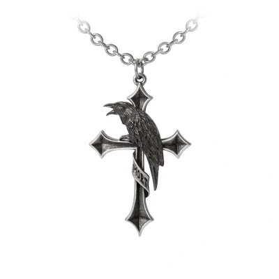 Afbeelding van Alchemy Crux Corvis Ketting Zilverkleurig/Zwart