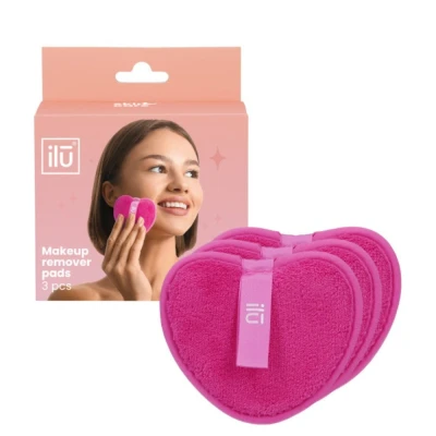 Afbeelding van ilu Reusable Makeup Remover Pads Pink 3pcs