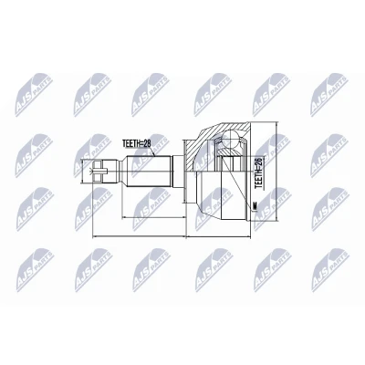 Afbeelding van Homokineet reparatie set, aandrijfas NTY NPZ MZ 042