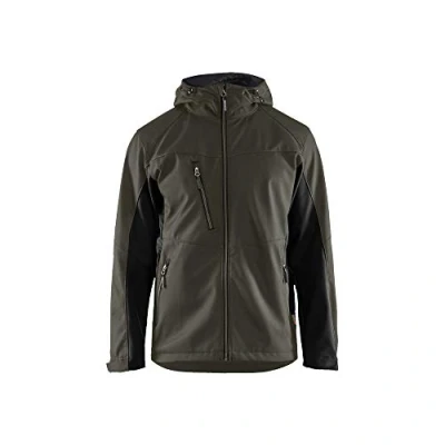 Afbeelding van Blaklader Softshell jack met capuchon 4753 2516 Groen/Zwart