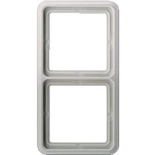 Afbeelding van Jung cd500 2 voudig afdekraam glanzend horizontaal verticaal 152x81mm ip20 platina ral7036 cd 582 pt