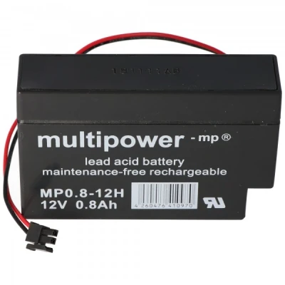 Afbeelding van Multipower MP0.8 12H loodzuuraccu met Molex 43025 200 connector zwart, batterij voor Solar Rollomatic DFR 2000 nr. 1 / Solar, Vision CP1208
