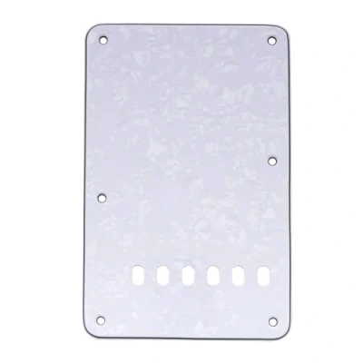 Afbeelding van Musiclily Vintage stijl Strat Tremolo Backplate voor Fender USA/Mexican Standard Stratocaster Moderne Stijl, 4 laags White Pearl