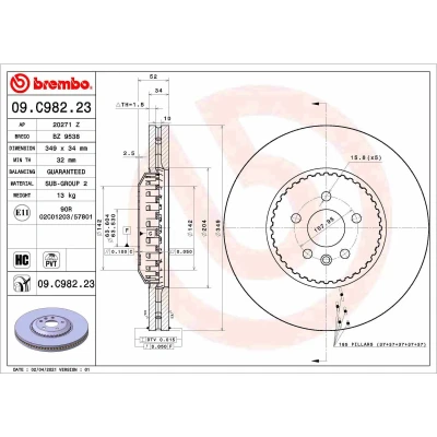 Afbeelding van Brembo Remschijven 09.C982.23