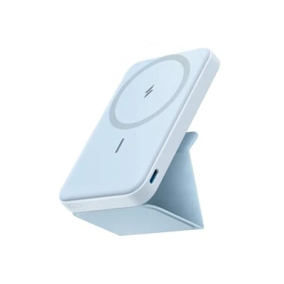 Afbeelding van Anker 622 Magnetic Battery (MagGo), opvouwbare magnetische draadloze draagbare oplader van 5000 mAh met USB C voor iPhone 14/13/12 serie (Blauw)