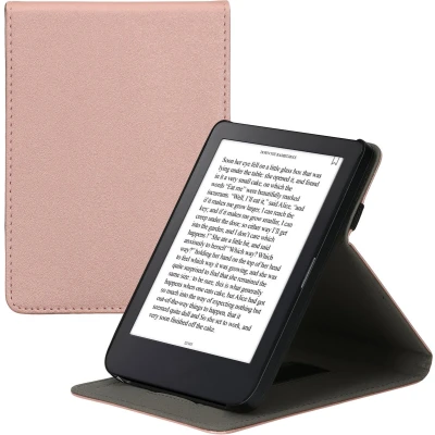 Afbeelding van kwmobile E reader hoesje compatibel met Kobo Clara 2E Ereader case van kunstleer cover in roségoud