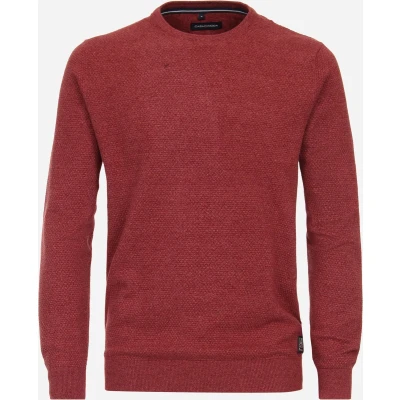 Afbeelding van Casa Moda Casual Fit Trui ronde halsrood, Effen