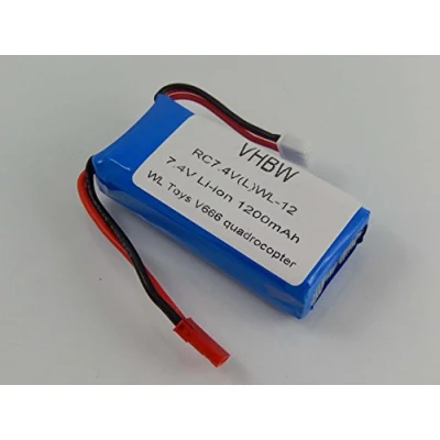 Afbeelding van vhbw Li Ion batterij 1200 mAh (7,4 V) voor drone, Quadrirator UDI U829A