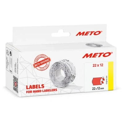 Afbeelding van Meto Basic etiketten fluor rood 22x12mm permanente lijmlaag (6x1000 stuks)