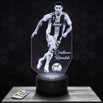 Afbeelding van Nachtlampje met touchscreen, C. Ronaldo voetbalspeler, sportlamp, 3D led illusie, cadeau idee, Kerstmis, verjaardag, jongens en meisjes, nachtlamp, kinderkamer of volwassenen, TOP