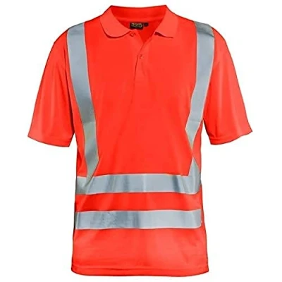 Afbeelding van Poloshirt korte mouw knoopsluiting High Vis 3391 fluo rood