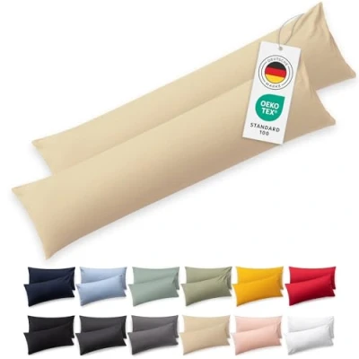 Afbeelding van Blumtal Kussenslopen 2 pack 40 x 145 cm Crème Superzacht Premium Jersey Kussensloop