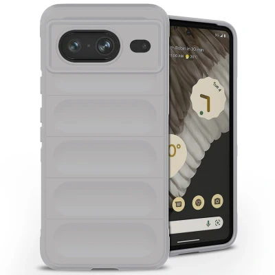 Afbeelding van Google Pixel 8 Hoesje Siliconen en TPU (zacht) iMoshion Softcase/Backcover Grijs Telefoonhoesje