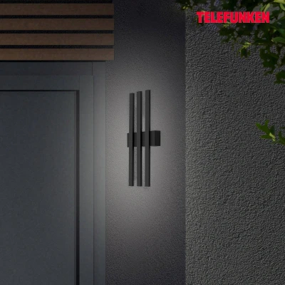 Afbeelding van Telefunken GRAZ buiten wandlamp 313305TF vlakke LED bar ontwerp indirecte verlichting neutraal wit 4000K 12W 1170 lm IP44 20.000 uren 37 x 15,5 4,2 cm